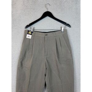 Axcess Dress Pants Mens 32x30 Gray Herringbone Pleated Cuffed Business Classic